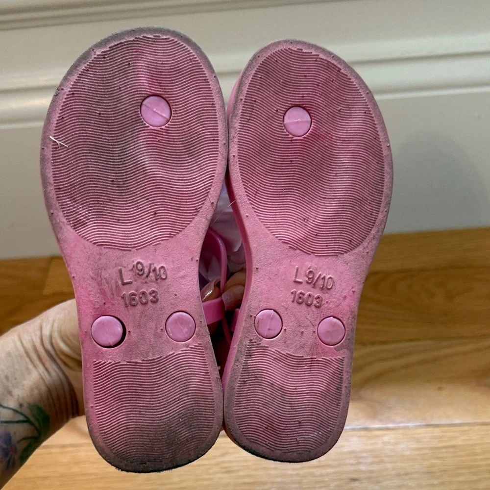 bebe Pink and Blue Floral Kids Sandals